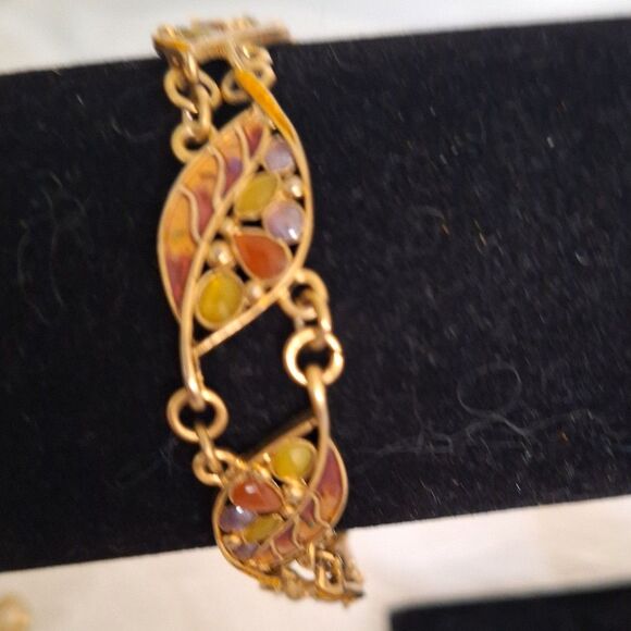 A Vintage Lauren Conrad Women's Bracelet Leaves Rhinestones Granny Core - Picture 3 of 7